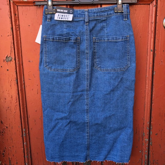 Almost Famous High Rise Denim Skirt - Picture 2 of 4